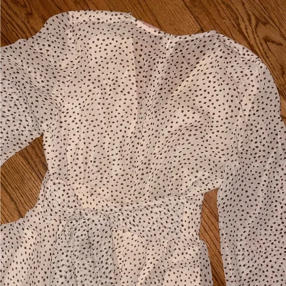 Showpo | On Rotation Playsuit Romper Dress with Tie Polka Dots Brown Australia - Picture 5 of 6